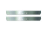 LED door sill plates Honda Pilot III 2016+ in stainless steel with Pilot logo