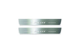 stainless steel LED door sill plates with Honda Pilot III 2016+ with Pilot logo