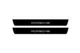 illuminated door sill protectors for Porsche Cayenne II 2010+ with Porsche logo
