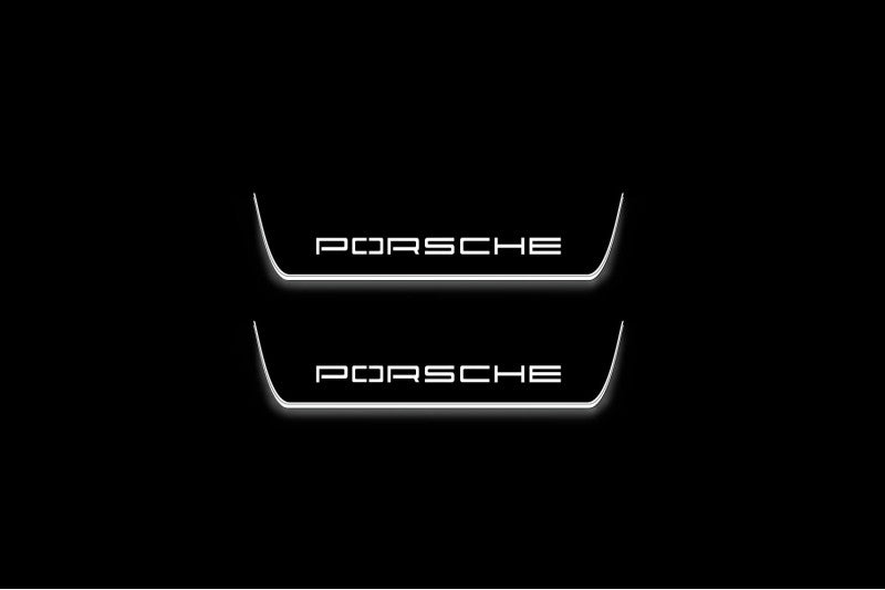 Porsche Cayenne Coupe E3 Stainless Steel LED Door Sills – Porsche Logo
