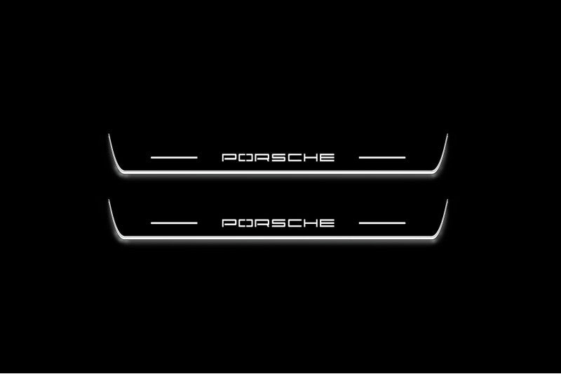 Porsche Cayenne Coupe E3 Stainless Steel LED Door Sills – Porsche Logo
