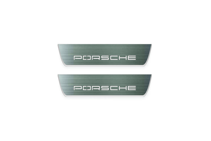 Porsche Cayenne Coupe E3 Stainless Steel LED Door Sills – Porsche Logo
