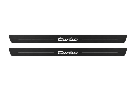 Porsche 911 Type 996 2001–2005 — Matte PRO LED Door Sills — Turbo Logo