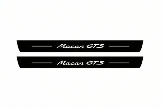 Porsche Macan 95B 2014–2024 — Matte PRO LED Door Sills — Macan GTS Logo