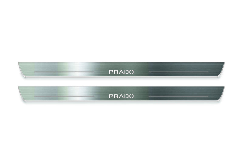 Toyota Prado 120 2002+ Stainless Steel LED Door Sills – Prado Logo