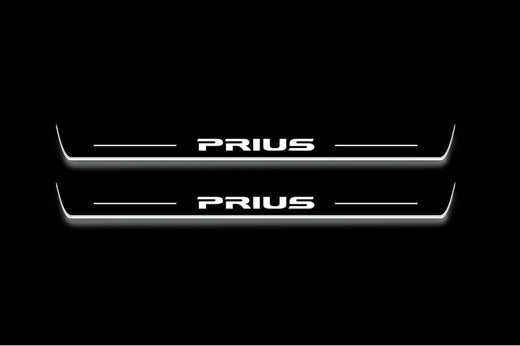 Toyota Prius XW30 2009–2015 — Stainless Steel LED Door Sills — Prius Logo