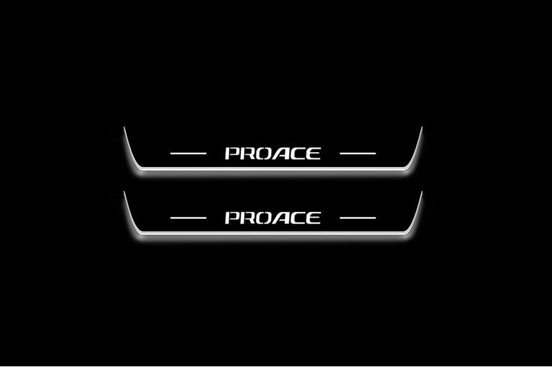 Toyota ProAce II K0 2016+ Stainless Steel LED Door Sills – ProAce Logo