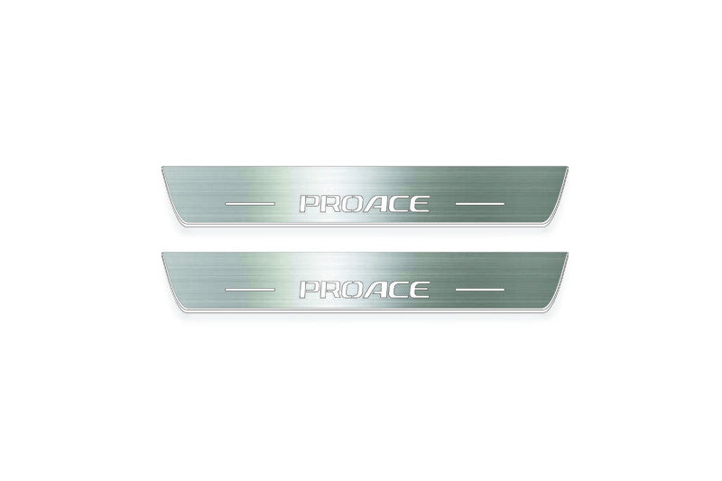 Toyota ProAce II K0 2016+ Stainless Steel LED Door Sills – ProAce Logo