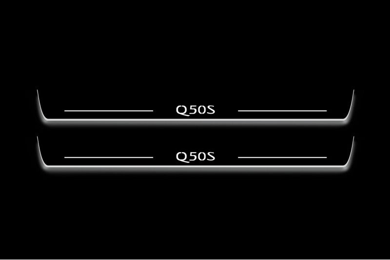 Infiniti Q50 2013+ Stainless Steel LED Door Sills – Q50S Logo