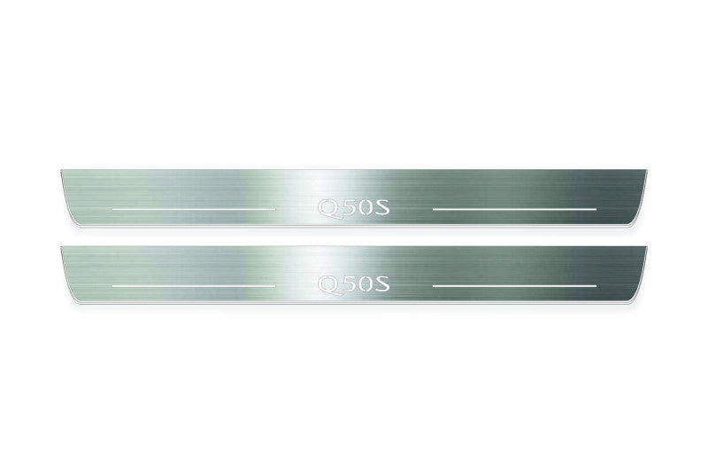 Infiniti Q50 2013+ Stainless Steel LED Door Sills – Q50S Logo