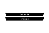 stainless steel illuminated door sill protectors with Nissan Qashqai II J11 2014+ with Qashqai logo