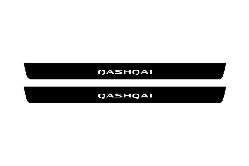 illuminated door sill protectors stainless steel Nissan Qashqai III J12 2021+ with Qashqai logo