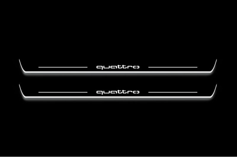 Audi A6 C8 2018+ Stainless Steel LED Door Sills – Quattro Logo