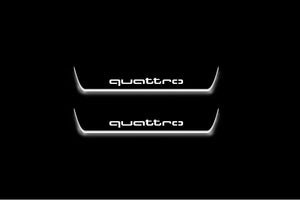 Audi A6 C7 2011-2018 LED Door Sills Illuminated Scuff Quattro Logo Stainless Steel Entry Guards