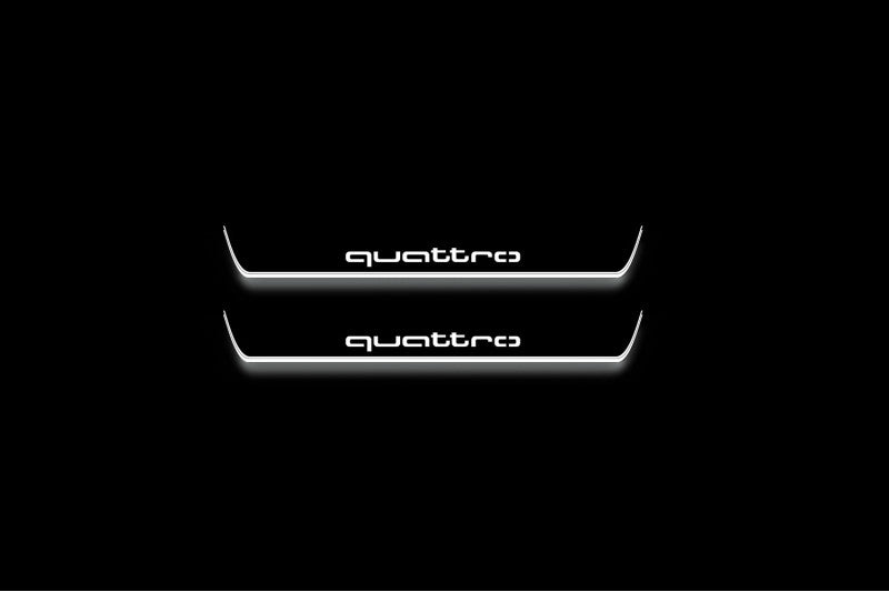 Audi A6 C8 2018+ Stainless Steel LED Door Sills – Quattro Logo