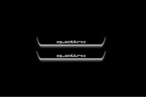 Audi A6 C8 2018+ Stainless Steel LED Door Sills – Quattro Logo