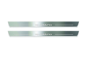 Audi A6 C7 2011-2018 LED Door Sills Illuminated Scuff Quattro Logo Stainless Steel Entry Guards