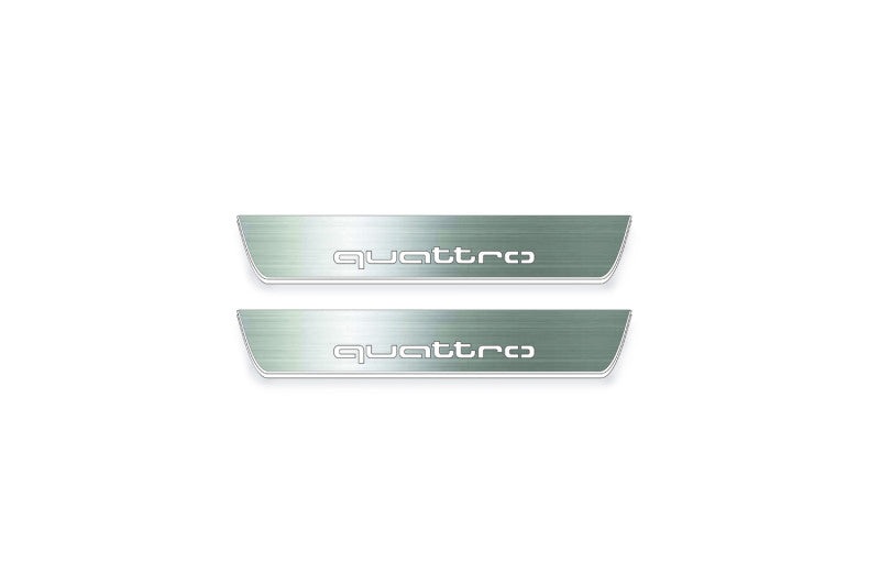 Audi A6 C7 2011+ LED door sill plates stainless steel with Quattro logo