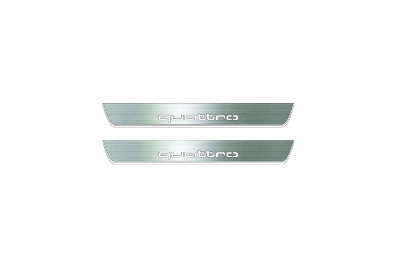Audi A6 C8 2018+ Stainless Steel LED Door Sills – Quattro Logo