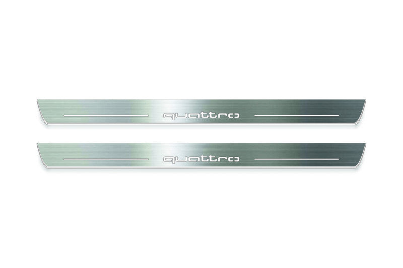 Audi A7 C7 2010+ stainless steel illuminated entry guards with Quattro logo