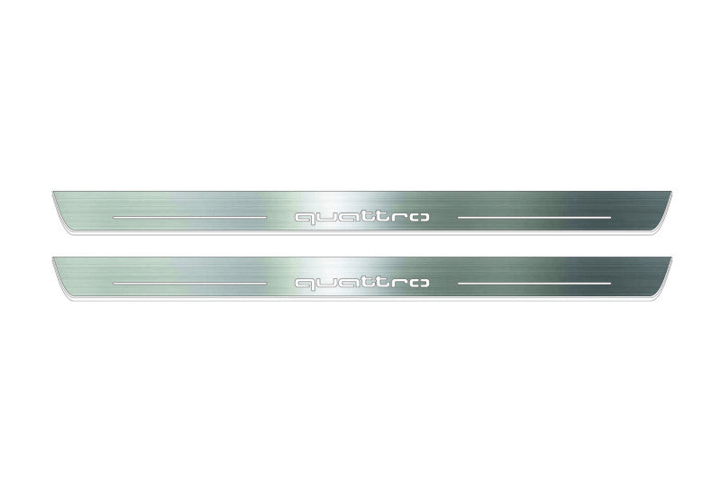 Audi A6 C8 2018+ Stainless Steel LED Door Sills – Quattro Logo