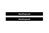 stainless steel illuminated door sill protectors with Maserati Quattroporte VI 2013+ with Quattroporte logo