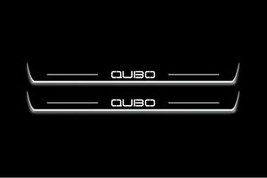 Fiat Qubo 2008+ LED Door Sills Illuminated Scuff Qubo Logo Stainless Steel Entry Guards Door Sills Decoin