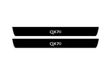 stainless steel illuminated door sill protectors with Infiniti QX70 (FX) 2008+ with QX70 logo