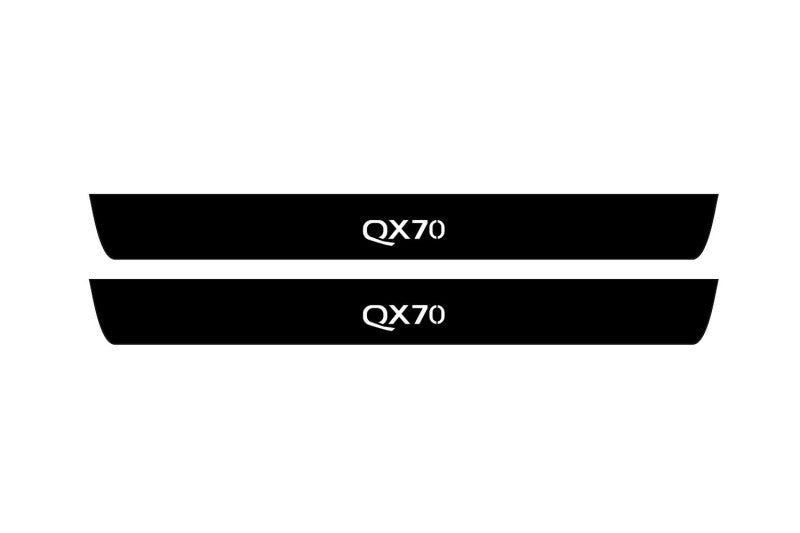 stainless steel illuminated door sill protectors with Infiniti QX70 (FX) 2008+ with QX70 logo
