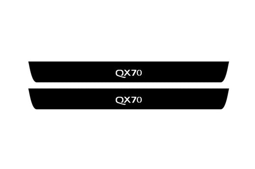 Infiniti QX70 S51 2013–2017 — Matte PRO LED Door Sills — QX70 Logo
