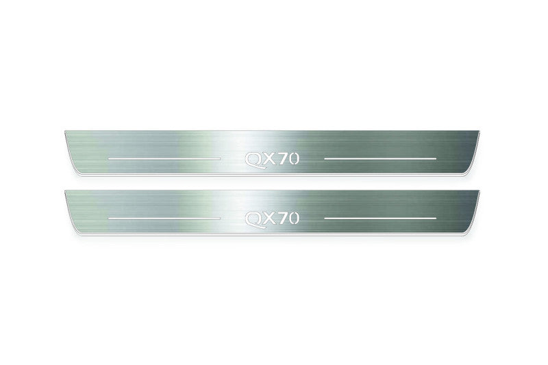 Infiniti QX70 (FX) 2008+ Stainless Steel LED Door Sills – QX70 Logo