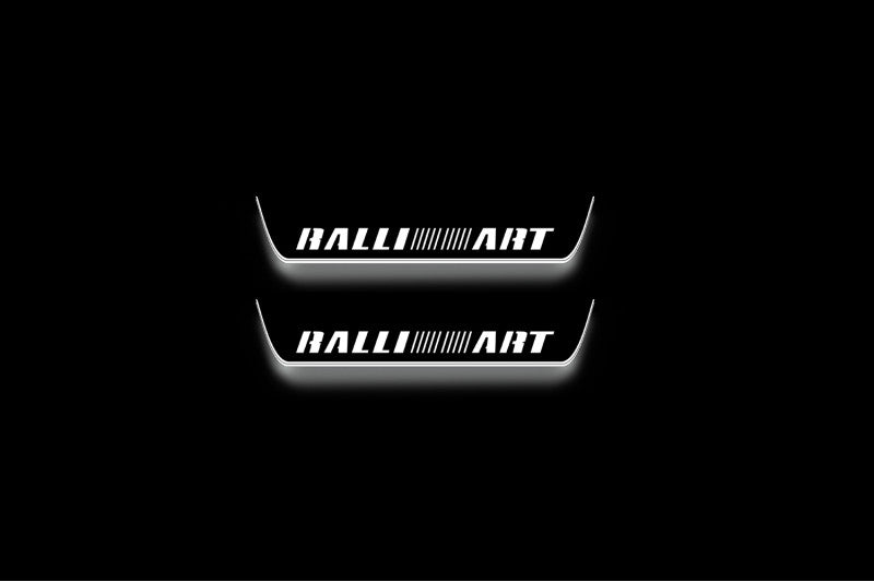 Mitsubishi Outlander II CW 2007+ Stainless Steel LED Door Sills – RalliArt Logo