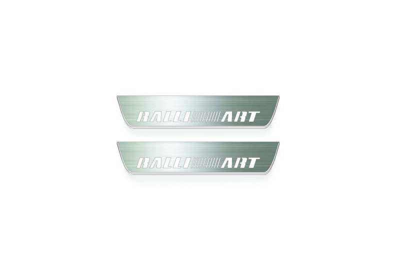 Mitsubishi Outlander II CW 2007+ Stainless Steel LED Door Sills – RalliArt Logo