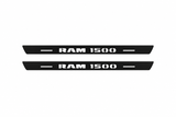 Ram 1500 DS RAM 1500 Matte PRO LED door sills, FRONT two-piece catalogue illustration, matte black with white illumination