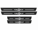 RAM 2500 V TRX Type 1 Matte PRO LED door sills, four-piece catalogue illustration, matte black with white illumination