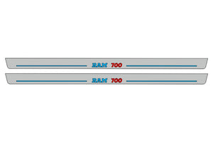 Illuminated LED Door Sill Tread Plates Dodge Ram IV 2009-2018 With RAM 700 Logo Dodge Led Door Sills opdesign