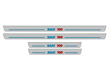 RAM 1500 IV 2009+ stainless steel illuminated door sill protectors with Illuminated RAM 700 logo