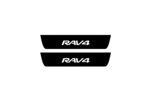 Toyota Rav4 IV 2012-2019 Illuminated Matte Sill Plates with logo Rav4 Toyota Led Door Sills PRO opdesign