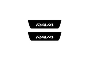 Toyota Rav4 V 2019+ Illuminated Matte Sill Plates with logo Rav4 Toyota Led Door Sills PRO opdesign