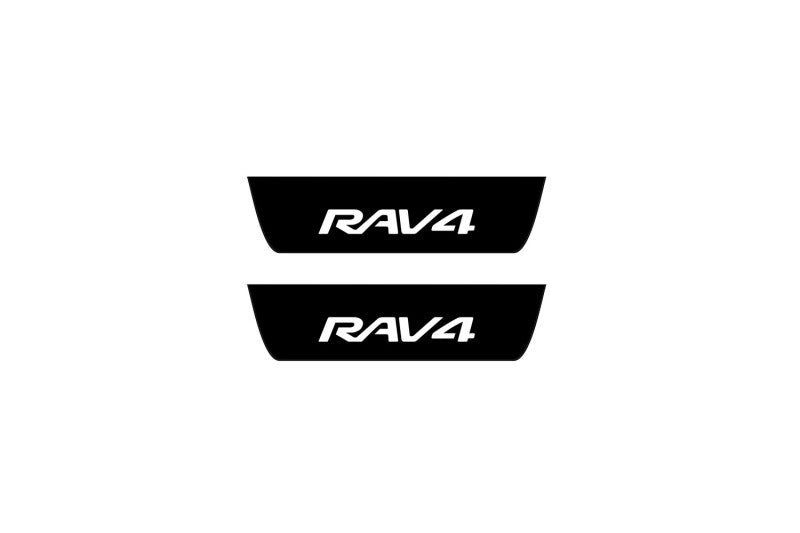 Toyota Rav4 V 2019+ Illuminated Matte Sill Plates with logo Rav4 Toyota Led Door Sills PRO opdesign