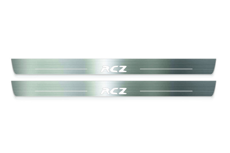 Peugeot RCZ 2010+ Stainless Steel LED Door Sills – RCZ Logo