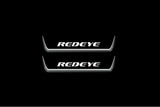 Dodge Charger LD 2011+ LED door sill plates in stainless steel with REDEYE logo
