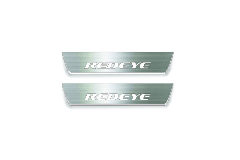 LED door sill plates for Dodge Charger LD 2011+ stainless steel with REDEYE logo