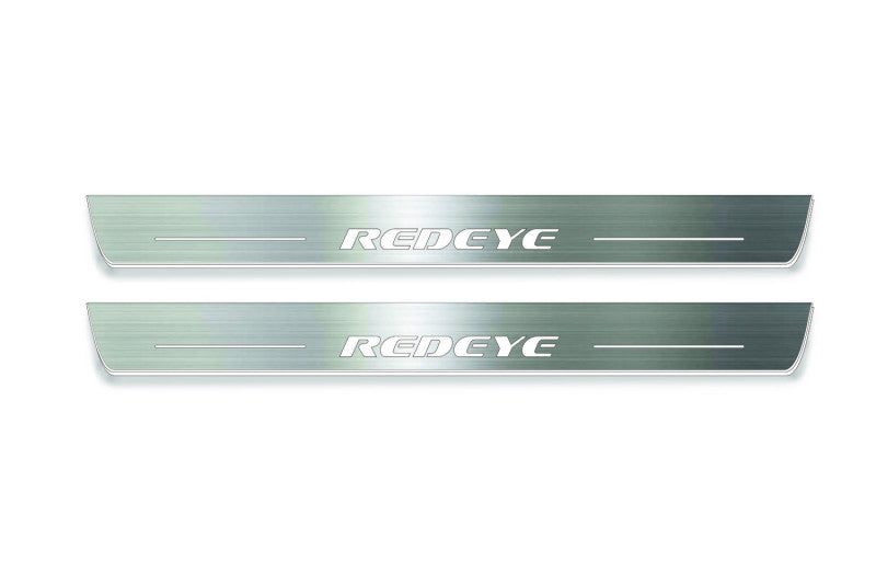 Dodge Charger LD 2011+ stainless steel illuminated entry guards with REDEYE logo