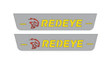 stainless steel LED door sill plates with Dodge Charger LD 2023+ with REDEYE logo