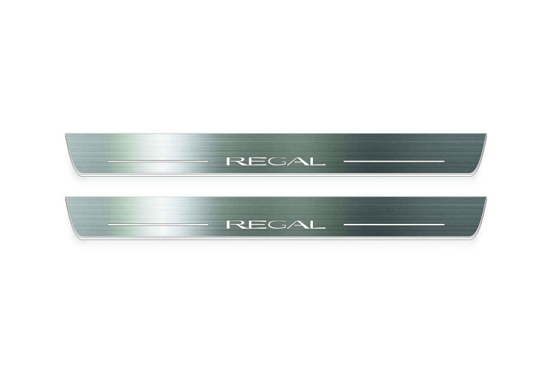 LED door sill plates Buick Regal VI 2017+ stainless steel with Regal logo