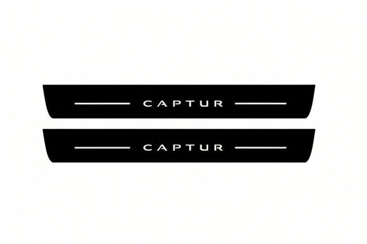 Renault Captur J87 2013–2019 — Matte PRO LED Door Sills — Captur Logo