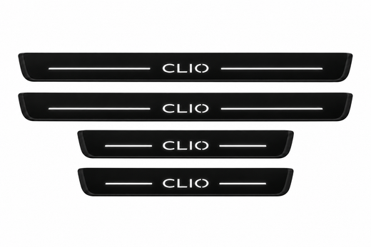 Renault Clio IV X98 2012–2019 — Matte PRO LED Door Sills — Clio Logo