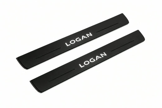Renault Logan I 2004–2013 — Matte PRO LED Door Sills — Logan Logo