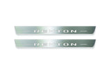 SsangYong Rexton III 2017+ stainless steel LED door sill plates with Rexton logo